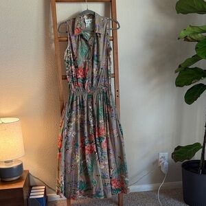 Together vintage Tropical Floral Maxi  Dress
